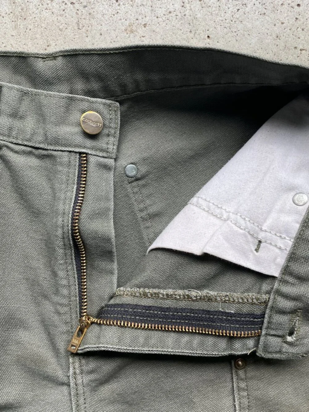 Carhartt B136 MOS Double Knee Pants Men's 29x29 Green Canvas Loose OG Fit